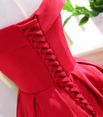 Elegant Dress Classy, Charming Satin Red Off The Shoulder Homecoming Dress, Party Dress