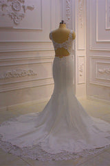 Wedding Dresses Costs, Classic Sleeveless Lace V neck Column White Court Train Wedding Dress