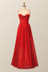 Party Dress On Sale, Cowl Neck Red A-line Long Formal Dress