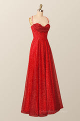 Party Dresses Formal, Cowl Neck Red A-line Long Formal Dress