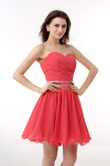 Party Dresses Outfit Ideas, Crystal Chiffon Short Homecoming Dresses
