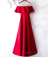 Evening Dress Gown, Custom Made Round Neck Red Long Prom Dresses, Red Prom Gown, Formal Dresses