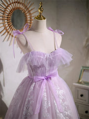 Formal Dresses Gown, Cute Lavender Tulle Short Prom Dress, Lavender Homecoming Dress 2022