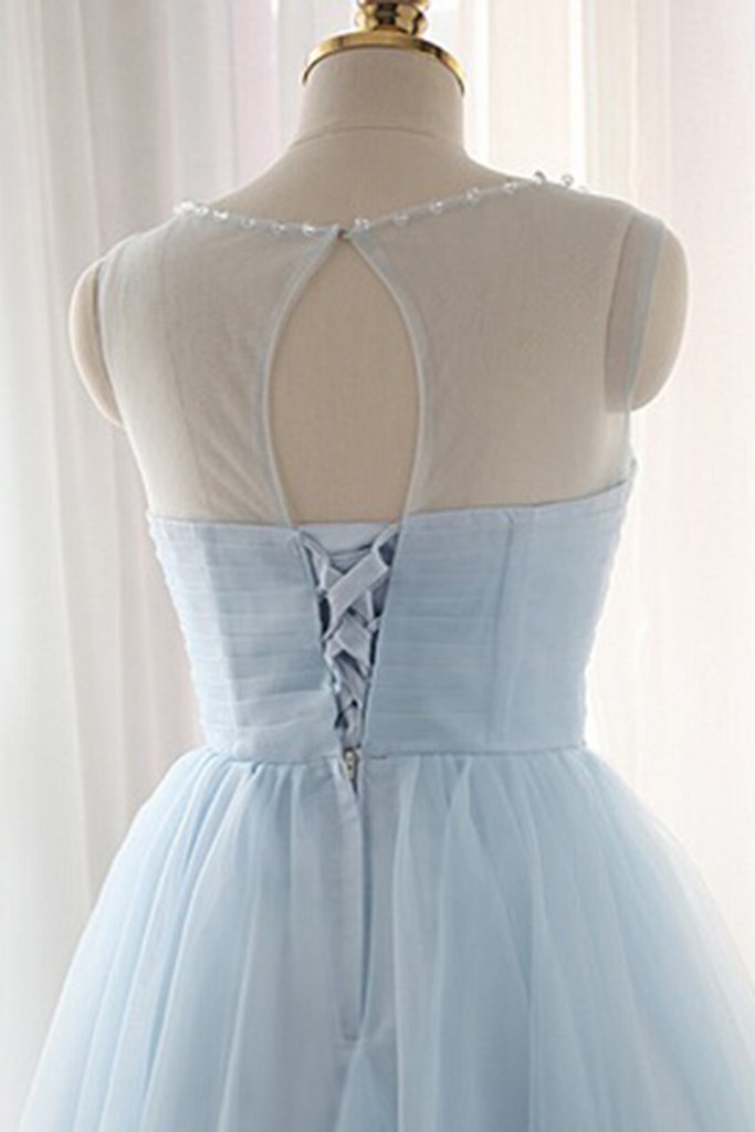 Fairy Dress, Cute Light Blue Homecoming Dress With Belt, Lovely Short Prom Dress
