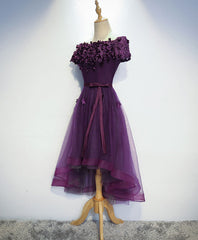 Prom Dress Purple, Cute Purple High Low Prom Dress, Purple Homecoming Dresses