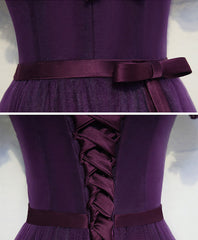 Prom Dresses For Curvy Figures, Cute Purple High Low Prom Dress, Purple Homecoming Dresses
