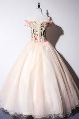 Black Wedding Dress, Cute Tulle Lace Long Formal Dress, A-Line Off Shoulder Party Dress