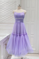 Formal Dresses Long, Cute Tulle Scoop Spaghetti Straps Homecoming Dress, Short Prom Dress