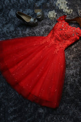 Formal Dresses For Weddings Near Me, Cute Tulle Short A-Line Prom Dress, Off the Shoulder Homecoming Party Dress