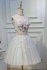 Prom Dresses Different, Cute Tulle Short Prom Dress with Lace, A-Line Homecoming Party Dress