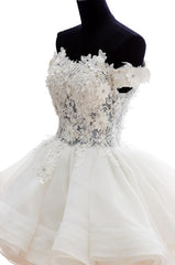 Formal Dresses Classy Elegant, Cute White Organza Layers Short Prom Dress, New Party Dress