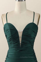 Night Dress, Dark Green Plunge Mermaid Long Formal Dress