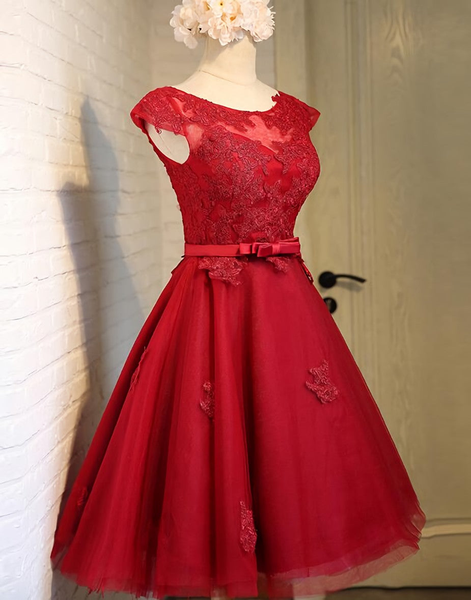 Evening Dresses Long, Dark Red New Homecoming Dress , Charming Short Formal Dress