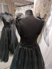 Wedding Dress Shopping, Black Tulle Dress, Sleeveless Evening Dress, Black Evening Gown Black Party Dress, Wedding Guest Dress, Corset Dress