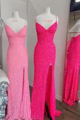 Party Dress Bling, Flattering Mermaid Pink Long Party Dress, Prom Dresses