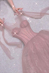 Party Dresses Winter, Princess Pink Long Prom Dress