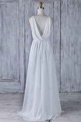 Wedding Dresses Trend, Elegant Long A-line Ruffle Lace Chiffon Wedding Dress