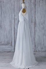 Wedding Dresses Trends, Elegant Long A-line Ruffle Lace Chiffon Wedding Dress