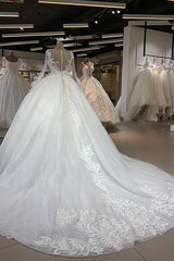 Wedding Dress With Shoes, Elegant Long Ball Gown Sweetheart Tulle Wedding Dress with Sleeves
