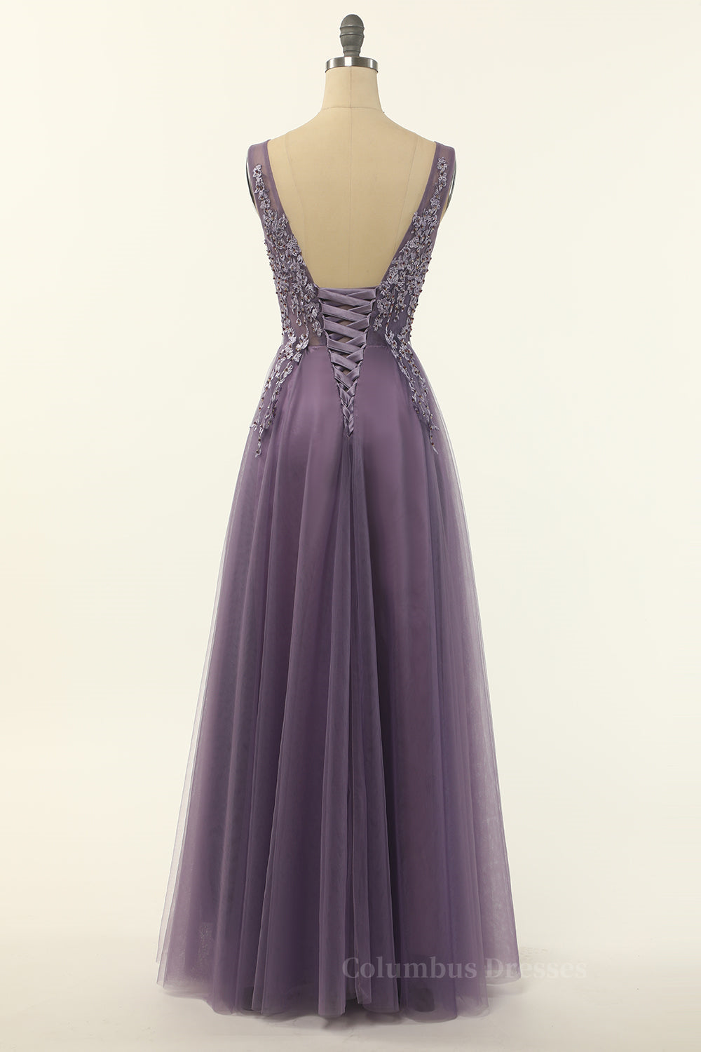 Bridesmaid Dresses Orange, Elegant Purple A-line Tulle Long Formal Dress