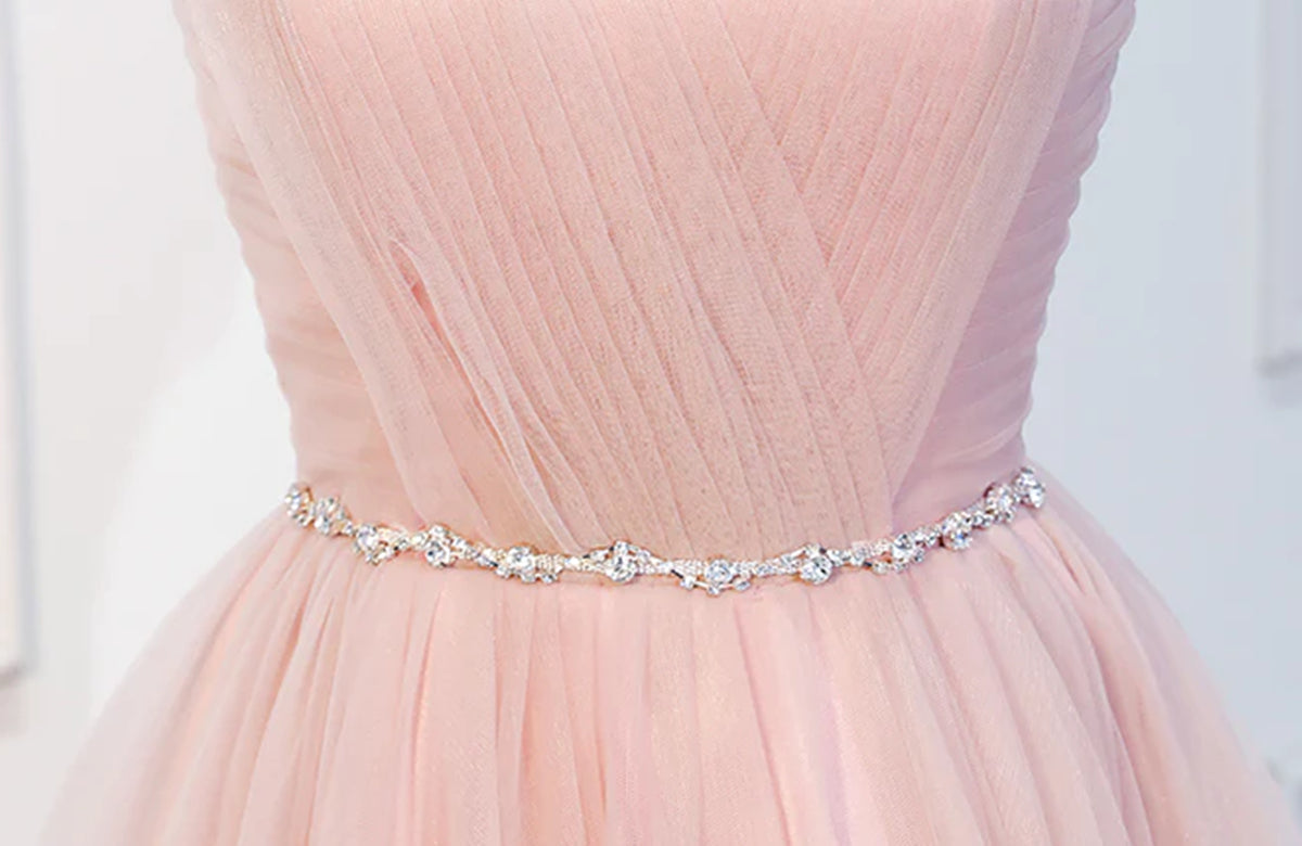 Prom Dress Long, Elegant Short Pink Tulle Prom Dresses, Short Pink Tulle Formal Homecoming Dresses