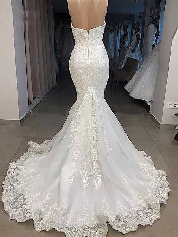 Wedding Dresses 2027 Trend New, Elegant Sweetheart Short Sleeves Lace Mermaid Wedding Dresses