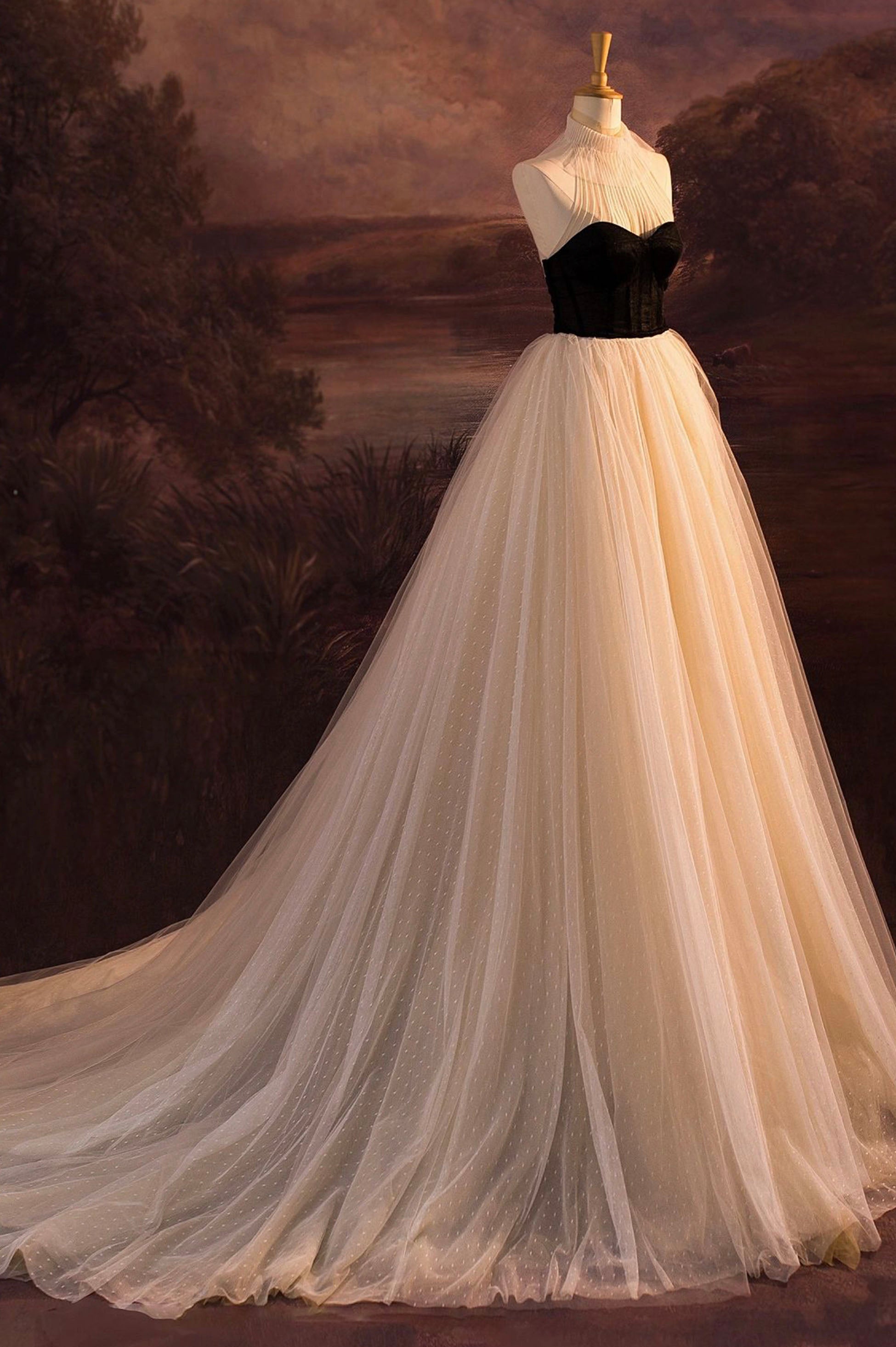 Party Dress Pattern Free, Elegant Tulle Long A-Line Prom Dress, Evening Party Dress