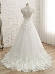 Wedding Dresses Straps, Elegant V-Neck Lace Ball Gown Wedding Dresses