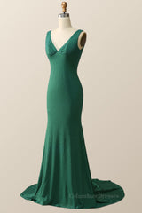 Design Dress, Empire Green Beaded Mermaid Long Formal Dress