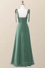 Evening Dresses Ball Gown, Eucalyptus Square Neck Long Bridesmaid Dress