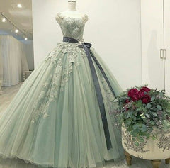 Evening Dress For Weddings, long lace formal prom dress ball gown evening dress