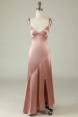 Prom Dress Chicago, Empire Rose Gold Floor Length Bridesmaid Dress