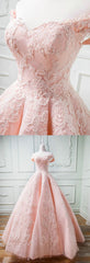 Prom Dress Corset, Sweetheart Off The Shoulder Tulle And Satin Ball Gowns Prom Dresses, Lace Appliques
