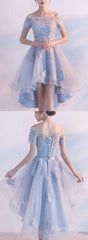 Prom Dress Beautiful, Light Blue A Line Princess Homecoming Dresses