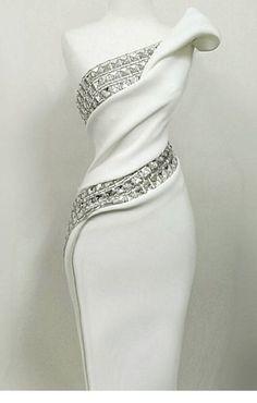 Prom Dresses Short, Glam White Dress With Diamonds Floor Length Prom Dress