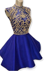 Prom Dress Inspiration, Blue Homecoming Dress, Royal Blue Beaded Homecoming Dress