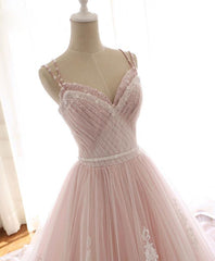 Bridesmaid Dress Designs, Glam Pink Tulle Sweetheart Straps Princess Formal Dress, Pink Party Dress