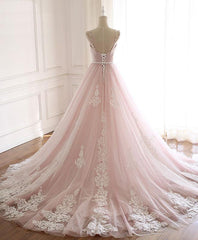 Bridesmaid Dresses Designs, Glam Pink Tulle Sweetheart Straps Princess Formal Dress, Pink Party Dress