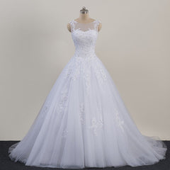 Party Dresses Summer Dresses, Glam White Tulle Puffy Ball Gown Prom Dress, Sweetheart 16 Gown