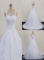Party Dress For Teenage Girl, Glam White Tulle Puffy Ball Gown Prom Dress, Sweetheart 16 Gown