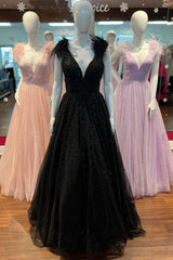 Bridesmaids Dress Designs, Glitter Feathers V-Neck Empire Waist A-Line Prom Gown,Evening Party Dress