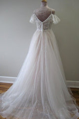 Wedding Dress Under 5005, Glorious Cold-shoulder Chapel Train Wedding Dress