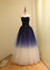 Bridesmaid Dress Designers, Gorgeous Gradient Tulle Ball Gown Evening Dress, Tulle Party Dress with Applique