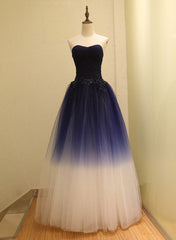 Bridesmaids Dress Cheap, Gorgeous Gradient Tulle Ball Gown Evening Dress, Tulle Party Dress with Applique