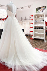 Wedding Dresses Vintage Bohemian, Gorgeous Long A-line Sweetheart Spaghetti Straps Tulle Lace Wedding Dresses