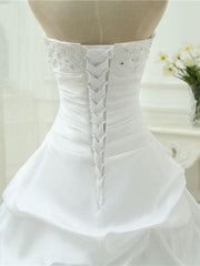 Wedding Dresses Shoulder, Gorgeous Sweetheart Beaded Ball Gowns Lace-Up Wedding Dresses