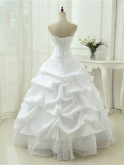 Wedding Dress For The Beach, Gorgeous Sweetheart Beaded Ball Gowns Lace-Up Wedding Dresses