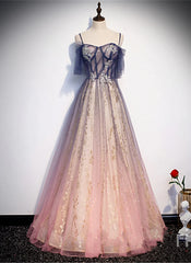 Homecoming Dress Shops Near Me, Gradient Pink Sweetheart Floor Length Party Dresses, A-line Gradient Long Prom Dresses