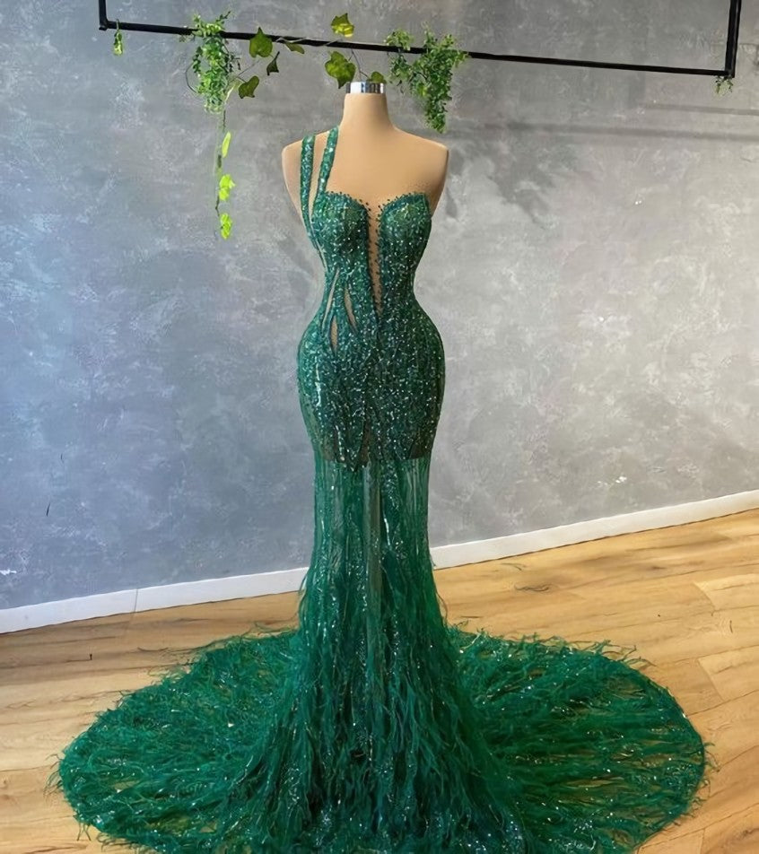 Prom Dress Long, Green mermaid prom dresses evening gowns