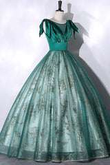 Bridesmaids Dresses Color Schemes, Green Satin Tulle Long Prom Dress, Elegant A-Line Formal Dress